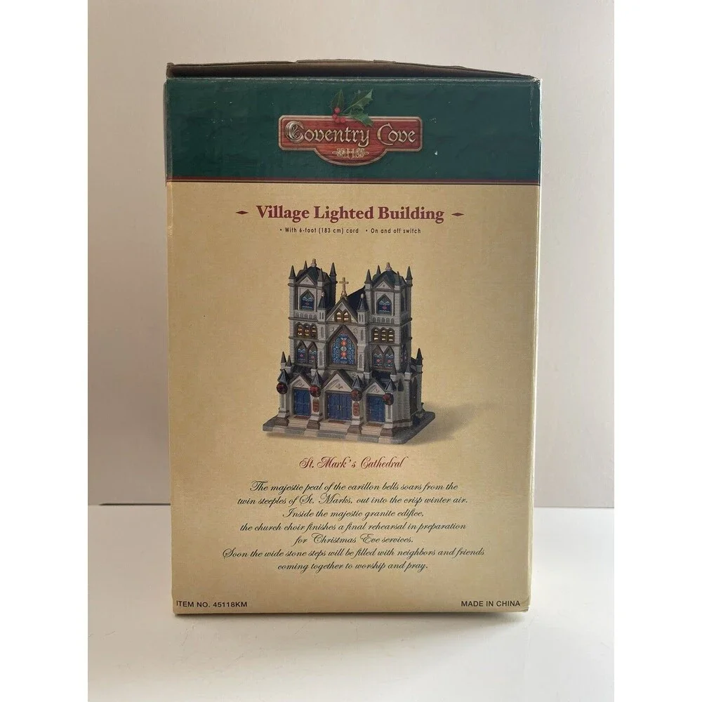 2004 Lemax Coventry Cove Christmas Village Lighted Building St Marks Cathedral